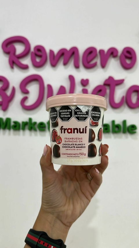 FRAMBUESAS BAÑADAS EN CHOCOLATE BLANCO Y CHOCOLATE AMARGO - FRANUI