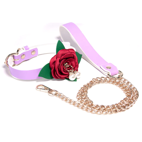 Collar con Cadena- Lila con Rosa
