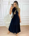 Coleção Beira -Mar Vestido Cavado Estilo Zara com meia gola, em Malha Viscolycra Midi 442 - comprar online