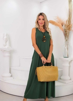 Vestido Longuete costa nadador, com bolso lateral em Malha Viscolycra, vestindo P ao GG- 506 na internet