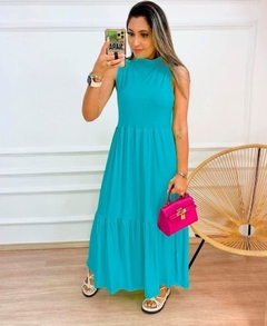 Imagem do Coleção Beira -Mar Vestido Cavado Estilo Zara com meia gola, em Malha Viscolycra Midi 442 - (cópia)