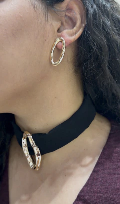 CONJUNTO BRINCO + CHOCKER TECIDO