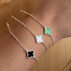 PULSEIRA TREVO COLORIDO PRATA 925 - Nova Topázio