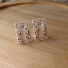 TRIO TREVO/ LUA/ PONTO DE LUZ PRATA 925 - comprar online