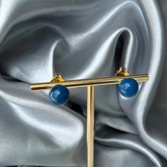 BRINCO BOLA 10MM- ÁGATA AZUL - comprar online