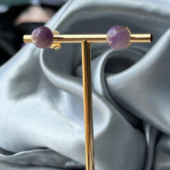 BRINCO BOLA 10MM- AMETISTA - Nova Topázio