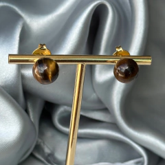 BRINCO BOLA 10MM- OLHO DE TIGRE