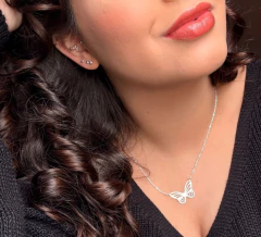 COLAR BEAUTY BORBOLETA VAZADA PRATA 925 - comprar online