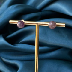 BRINCO BOLA 8MM- AMETISTA - comprar online