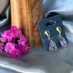 BRINCO DE CESTA (OURO)- AMETISTA - Nova Topázio