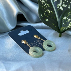 BRINCO ARGOLA (OURO)- QUARTZO VERDE - comprar online