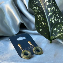 BRINCO ARGOLA (OURO)- JADEÍTA