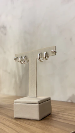 TRIO DE ARGOLA LISA ABAULADA PRATA 925 - comprar online