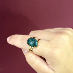 ANEL NA GARRA 13X18- ÁGATA VERDE - comprar online