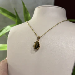 PINGENTE CABOCHÃO 10X14 NA GALERIA- OLHO DE TIGRE - comprar online