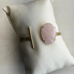 BRACELETE 3 AROS- QUARTZO ROSA - comprar online
