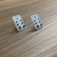 TRIO PONTO DE LUZ NO CANEVÃO AZUL PRATA 925 - comprar online