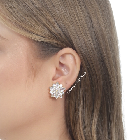 Brinco de Noiva Zircônia Dourado