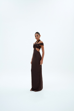 Vestido Ella Marrom Café na internet