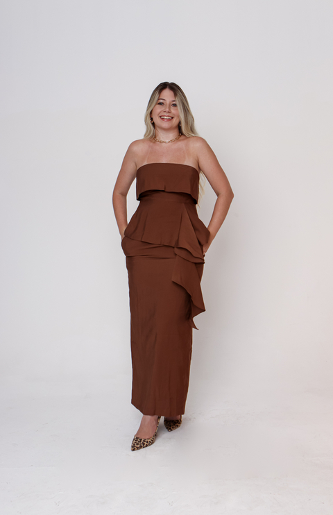 SAIA LIRA SEM ALÇAS MARROM - ALFAIATARIA - comprar online