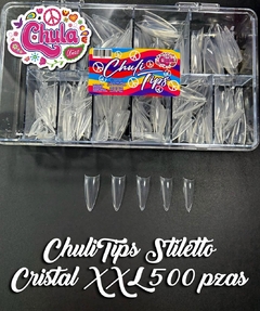 NUEVO CHULITIPS STILETTO CRISTAL XXL 500 PZAS (CAJA DURA)