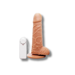 Pênis Maciço com Vibro e ventosa 16,5 x 4 cm á pilha