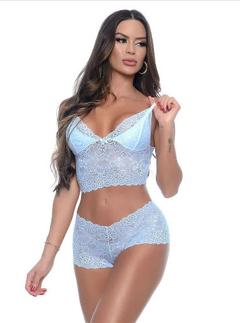 Conjunto lingerie Cropped e Calisson na internet