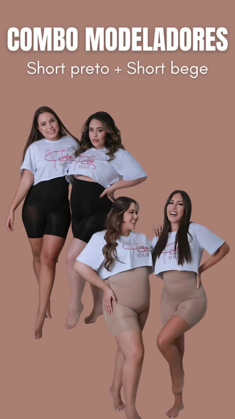 Combo 2 Short Mágico Bege e Preto - comprar online