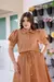 CONJUNTO SAIA MIDI E BLUSA BOTÕES LINHO-VISCOSE CAMÉLIA - comprar online
