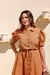 CONJUNTO SAIA MIDI E BLUSA BOTÕES LINHO-VISCOSE CAMÉLIA