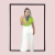 Imagem do Cropped tricot de um ombro luxo cor verde Tam.U
