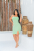Vestido feminino curto de alcinha em Malha canelada com fenda Fabi - THATI GUTIERREZ TG STORE