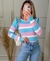 Blusa De Tricot Modal Manga Longa E Babados No Ombro
