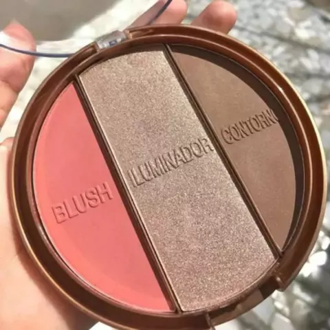 Paleta 3 EM 1 Multi Face Blush Iluminador Contorno Facial Vivai