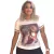 Camiseta Feminina T- shirt luxo, blusinha com aplicação em pedraria e fita