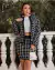 Conjunto Feminino casaco e saia xadrez Tricot tricô inverno Cida - loja online
