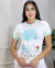 Imagem do Camiseta Feminina T- shirt luxo, blusinha com aplicação em pedraria e fita