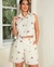 Conjunto shorts e camisa Linho viscose bordado - comprar online