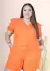 CONJUNTO FEMININO CAMISA E SHORTS PLUS SIZE LINHO VISCOSE TG