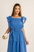 Vestido Babado Viviane Linho E Viscose Florzinha Bordada - TG STORE 