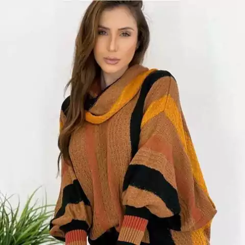 BLUSA CASACO TRICOT MANGA LONGA GOLA JEANE - comprar online