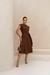 Vestido midi em courino Adrielly - comprar online