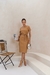 Vestido Midi Courino couro fake c/cinto Leila