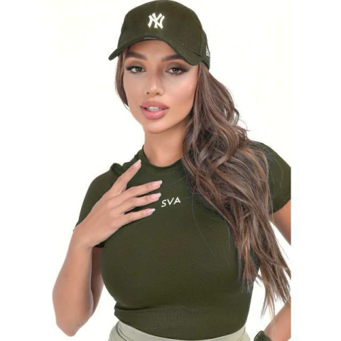 Blusa Babylook Manga Curta Gola Careca Fitness Cris