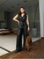 Conjunto Calça Pantalona e colete Longo Cinto courino Alice