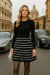 SAIA DE TRICÔ TRICOT PLISSADA CURTA LISTRADA DAFINE - comprar online