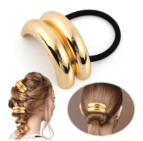 kit Lacinho Dourado Elegante com Bico de Pato – Charme e Estilo para Seus Penteados