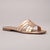 Rasteira Dourada Gold com Tiras em H Ref.: 0183.552.257B