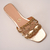 Rasteira Dourada com Bordado Ref.: 0204.293.066B - Carmen Steffens Divinópolis