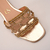 Rasteira Dourada com Bordado Ref.: 0204.293.066B - loja online